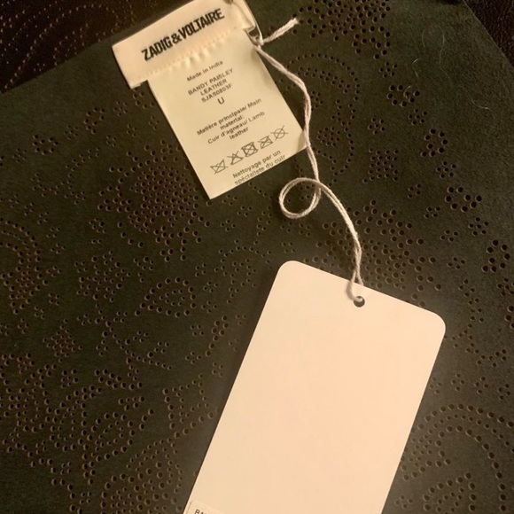 Zadig & Voltaire Brandy Hand Embroidered Leather Scarf. - Picture 6 of 6